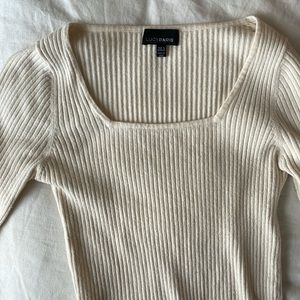 Lucy Paris Square Neck Ribbed Top